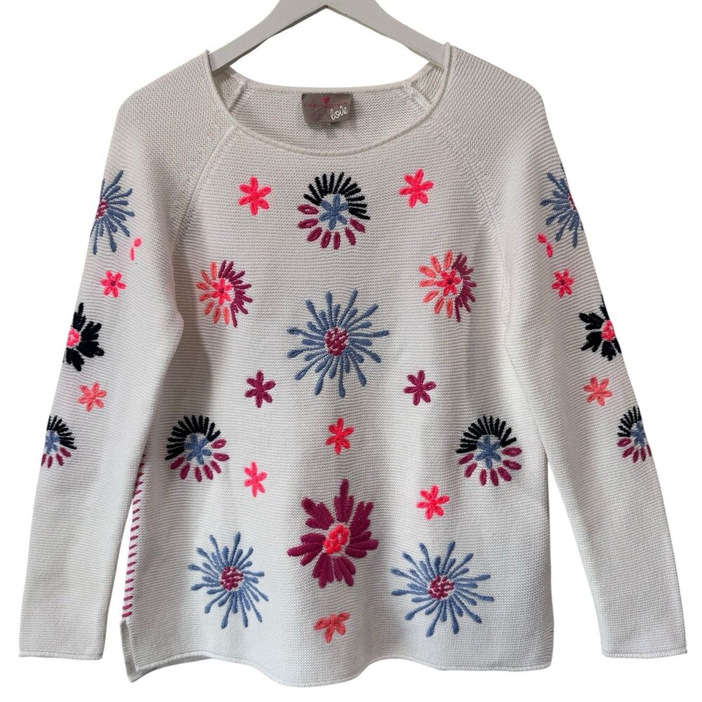 Lieblingsstuck Sweater EU36/US S Embroidered Knit Pullover Coastal Beach EUC
